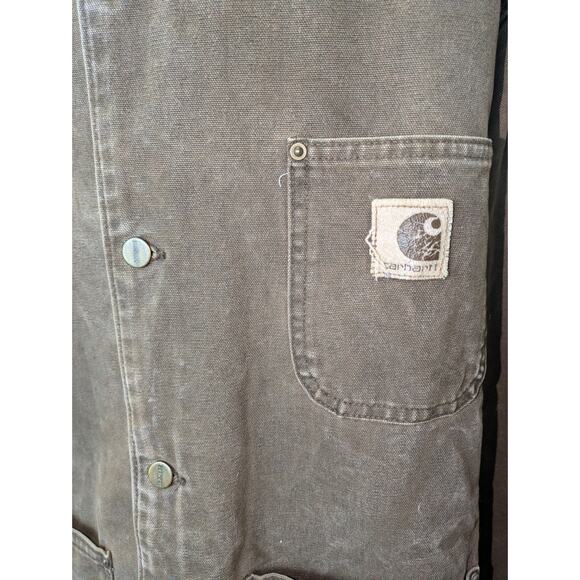 Vintage Carhartt‎ CO2CHT Blanket Lined Dark Brown Chore Jacket Coat Size 2XL - Picture 2 of 14